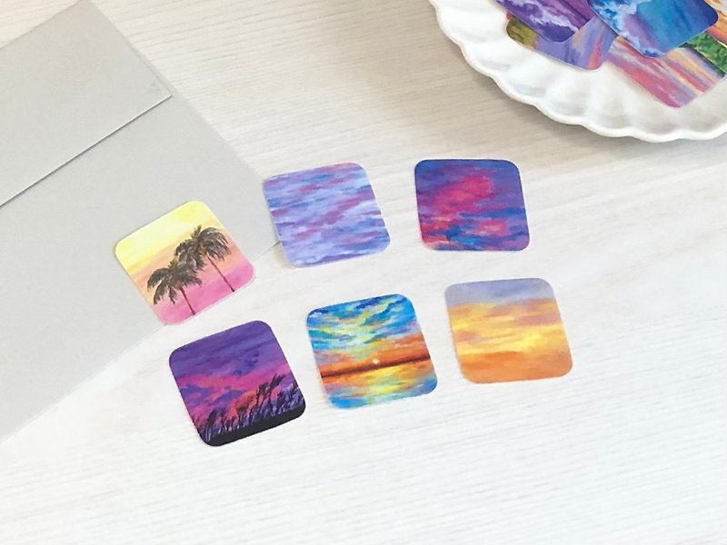5/ Skies series, bycolaa stickers (set of 12) - Stickers - Waterproof Material 