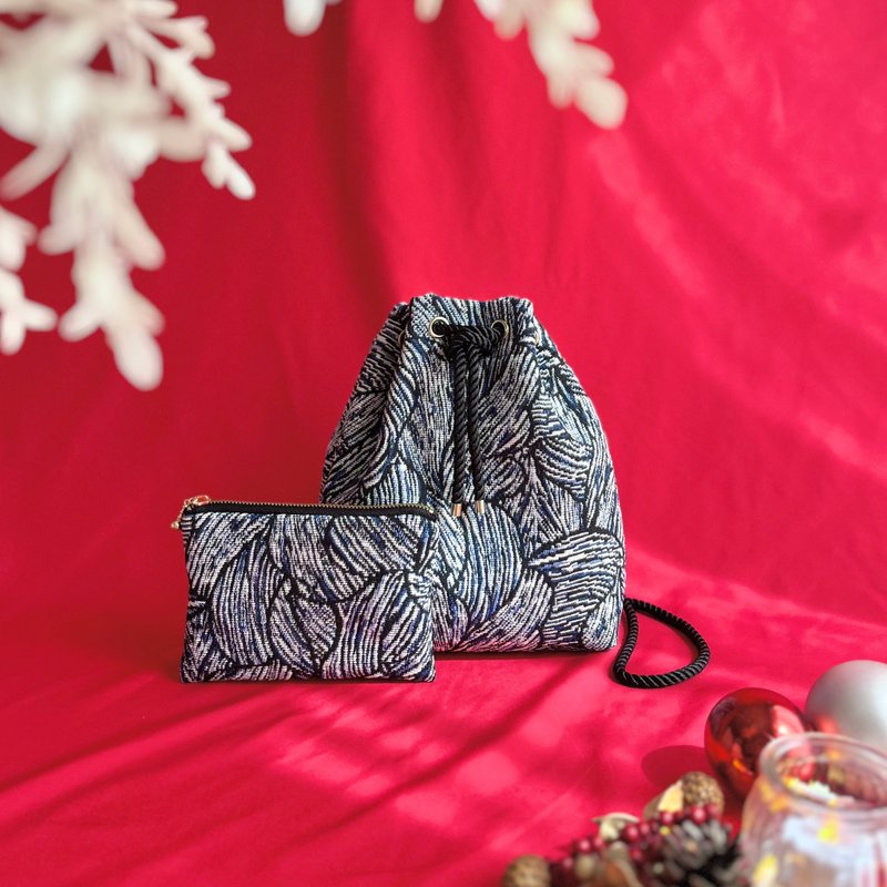 Gobelin Feather Pattern Drawstring Bag S & Pouch Set Christmas Gift - Messenger Bags & Sling Bags - Other Man-Made Fibers 