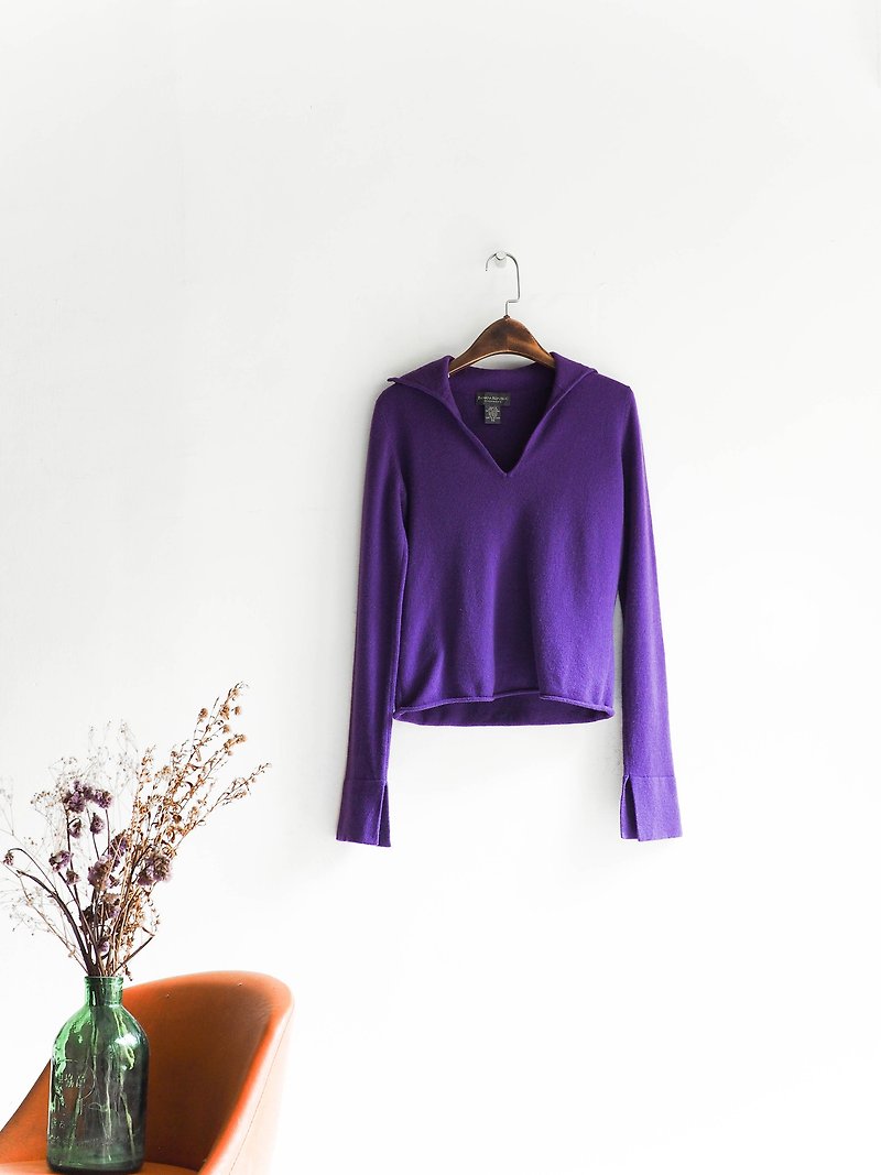 Kawashima - Tokushima mysterious youth electric magic story antique cashmere Kashmir coat vintage sweater cashmere vintage oversize - Women's Sweaters - Wool Purple