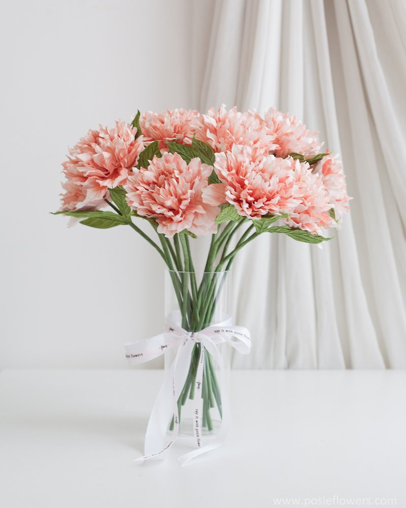 OLD ROSE DAHLIA SPRING with Marseille vase for Decoration - Items for Display - Paper Orange