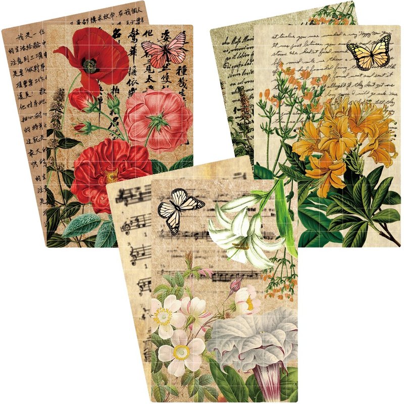 Flower bookmark sticker 3types (nanass) - 貼紙 - 紙 多色