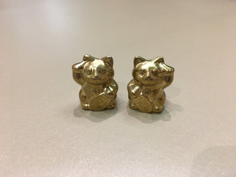 黃銅礦招財猫擺件 ( 1對 ) - 招福招好運 - 擺飾/家飾品 - 水晶 
