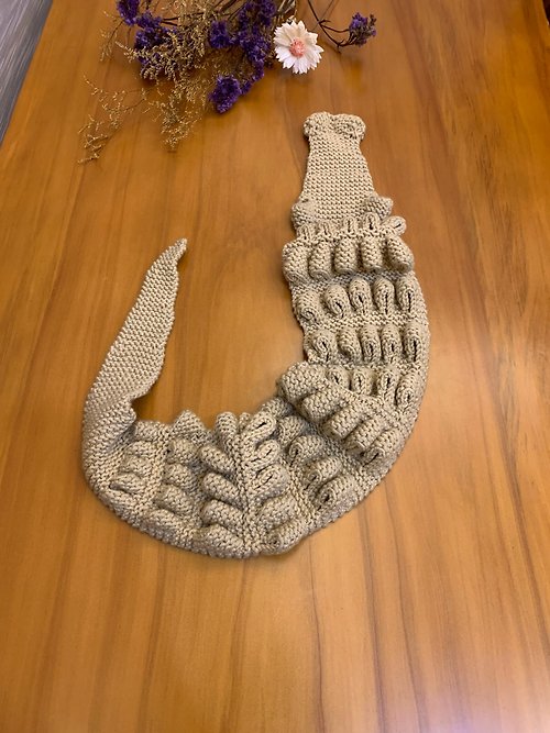 hm98k 走吧！編織 動物造型圍巾系列。鱷魚圍巾。義大利防縮美麗諾線手作編織