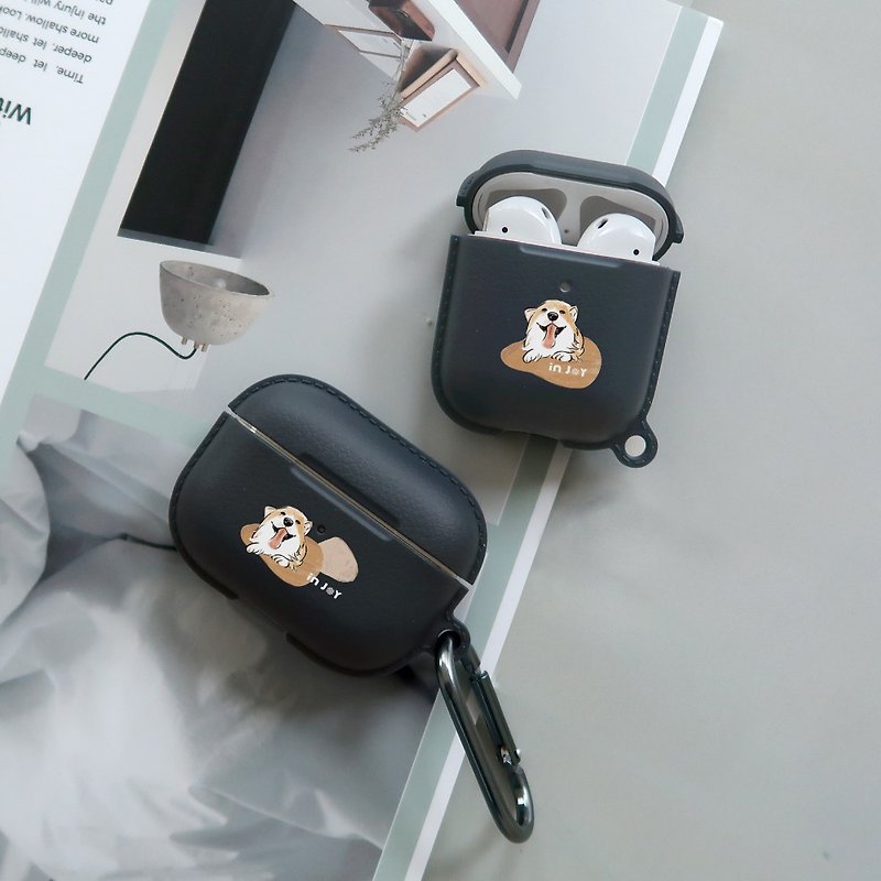 AirPods / AirPods Pro Smile Corgi Cover TPU Storage Box with Hook - イヤホン収納 - プラスチック ブルー