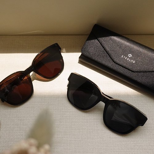 EYEGLAD時尚休閒&運動太陽眼鏡 VueChic | 輕時尚套鏡 UV400 經典黑 - 灰片