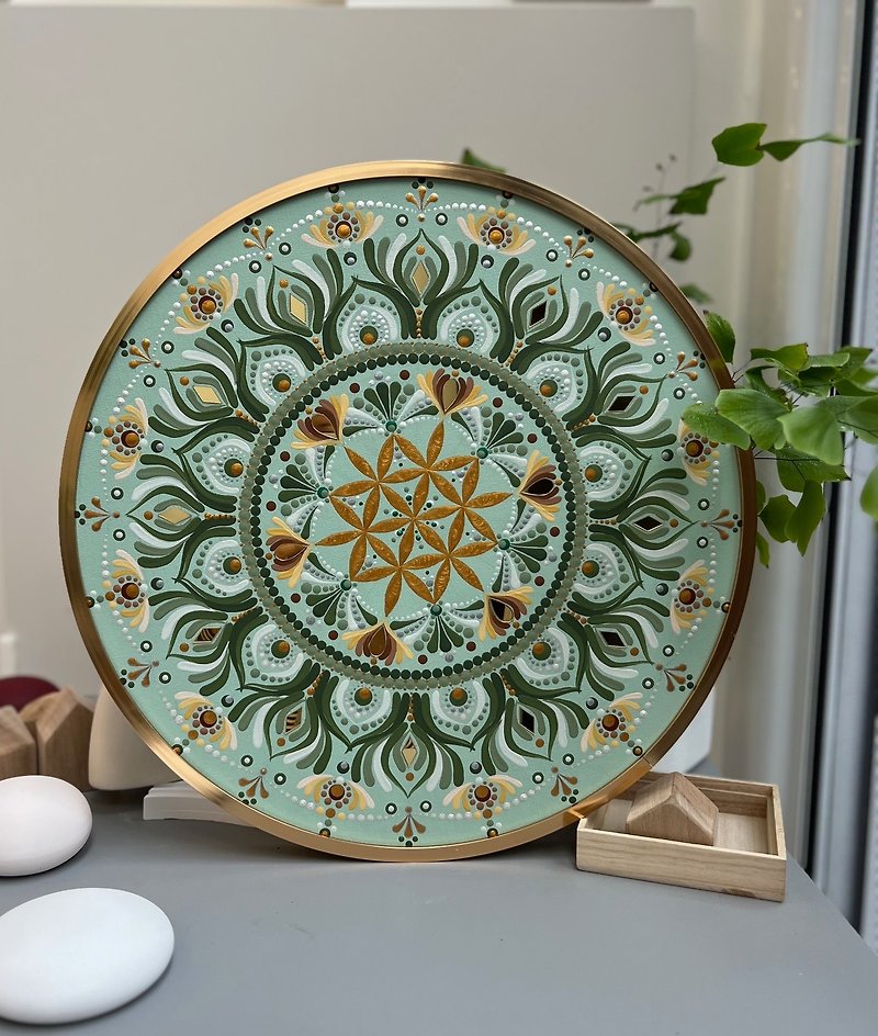 Mandala painting - Flower of Life - Picture Frames - Paper Gold