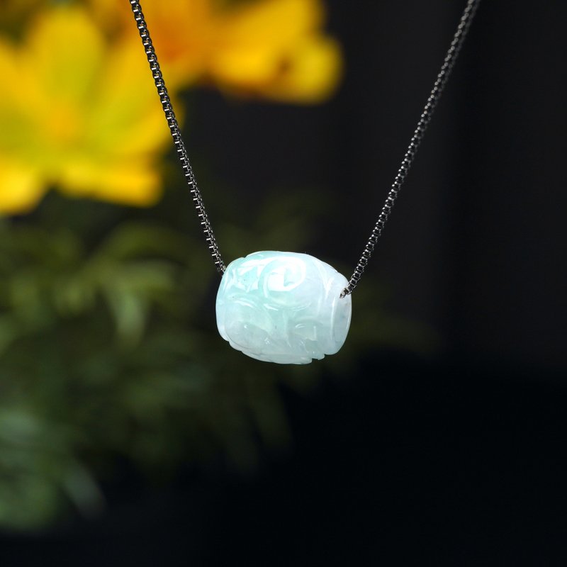 【萬事亨通】冰種翡翠雕花路路通項鍊 | 天然緬甸翡翠A貨 | 送禮 - 項鍊 - 玉石 綠色