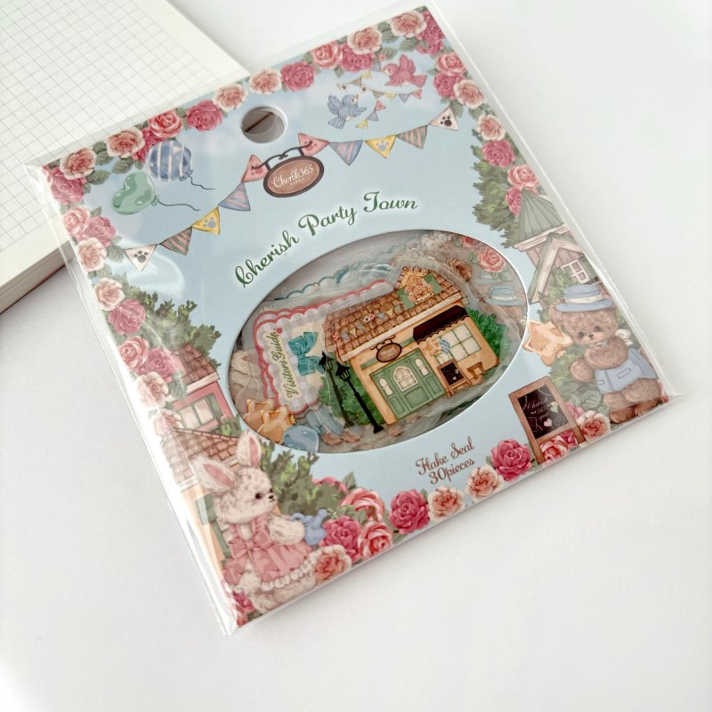 【Cherish Party Town】啞光PET 貼紙包 30枚 - 貼紙 - 防水材質 咖啡色