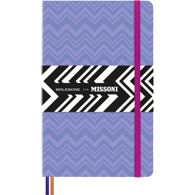 _勿上架_MOLESKINE MISSONI 聯名布面 2023 週記 12M 鋸齒紫 L 型 - 筆記本/手帳 - 紙 多色