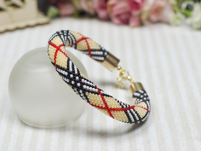 Kit to make beaded bracelets, DIY bracelet craft kit, Bead crochet kit - 編織/刺繡/羊毛氈/縫紉 - 玻璃 咖啡色