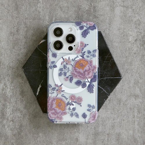 COACH • kate spade 數位精品 【COACH】iPhone 15系列 MagSafe 精品手機殼 牡丹