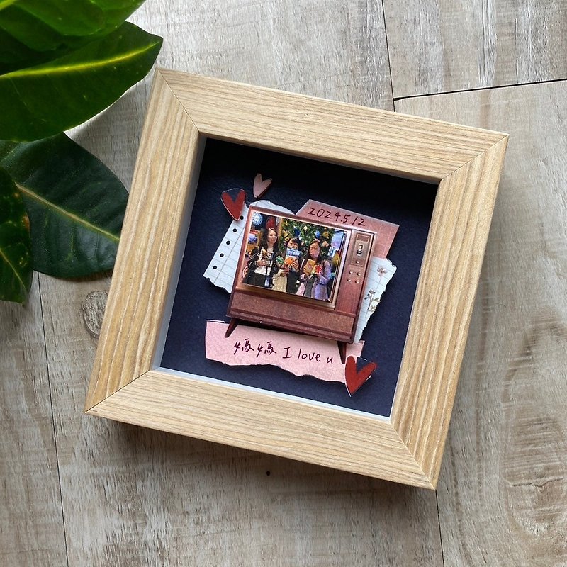 [Customized gift] Hand-cut paper stacked small photo frames - Picture Frames - Other Materials Multicolor