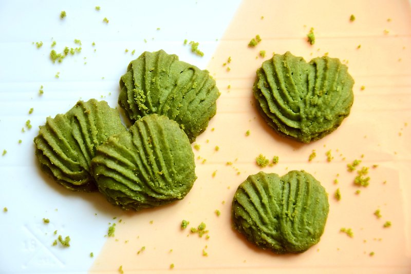 Matcha Heart Cookies - Handmade Cookies - Fresh Ingredients Green