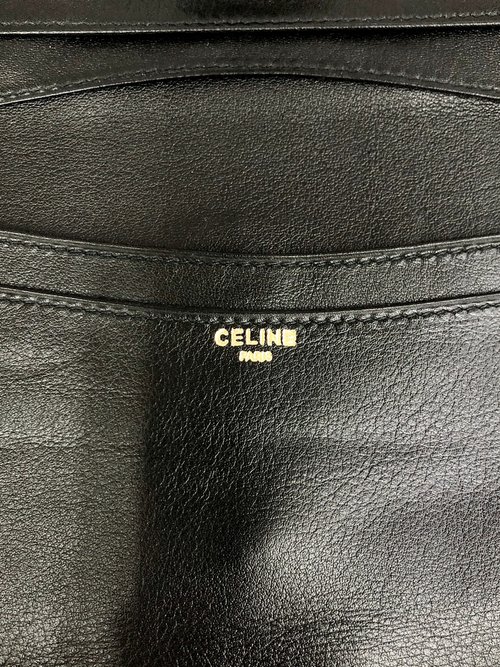 CELINE 長財布 黒 レザー　ヴィンテージ CELINE セリーヌ 財布 ブラック ロゴ レザー 長財布 vintage