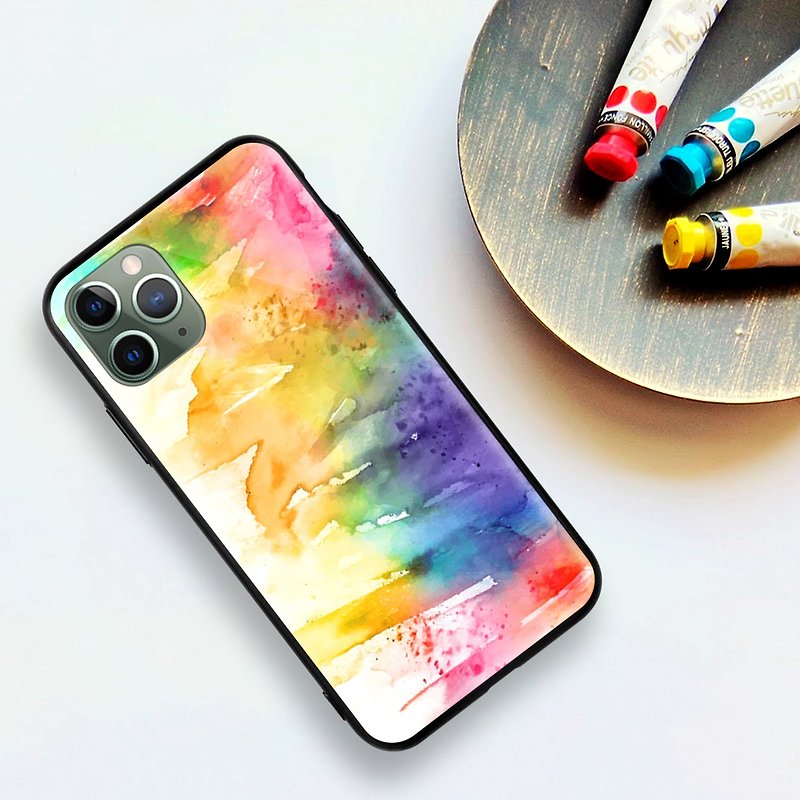 Watercolor phantom camouflage glossy mobile phone case iPhone 14 Pro Max Samsung - เคส/ซองมือถือ - พลาสติก สีเหลือง