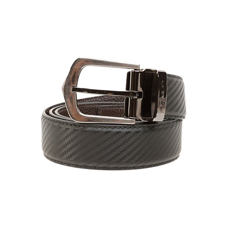 CUMAR 真皮 / 腰帶 CARBON FIBER 針扣皮帶 - 皮帶/腰帶 - 真皮 黑色