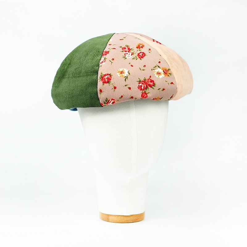 Handmade double-sided Berets - หมวก - ผ้าฝ้าย/ผ้าลินิน สึชมพู
