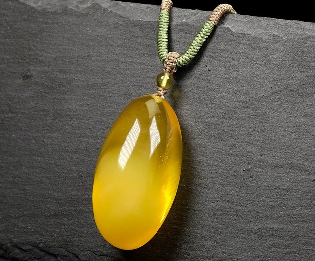 JJ 商品　琥珀　K18　ネックレストップ Zhengjia Jewelry]蝋琥珀トップゴールドツイストハニー