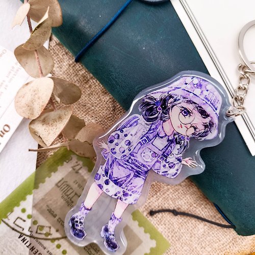 巨光棉 GL1255青莲紫寶1The little girl in purple dots 1/晶透吊飾