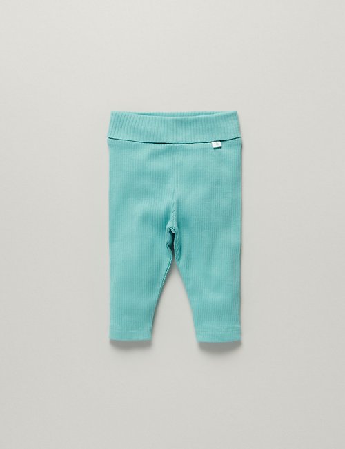Purebaby有機棉 澳洲Little Green & Co有機棉嬰兒長褲/棉褲3M~1T 湖水綠