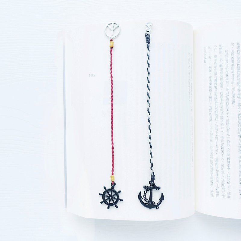 <ANCHOR / HELM>Limited Black Anchor Helm Bookmark Gift Stationery - ที่คั่นหนังสือ - อะคริลิค สีดำ
