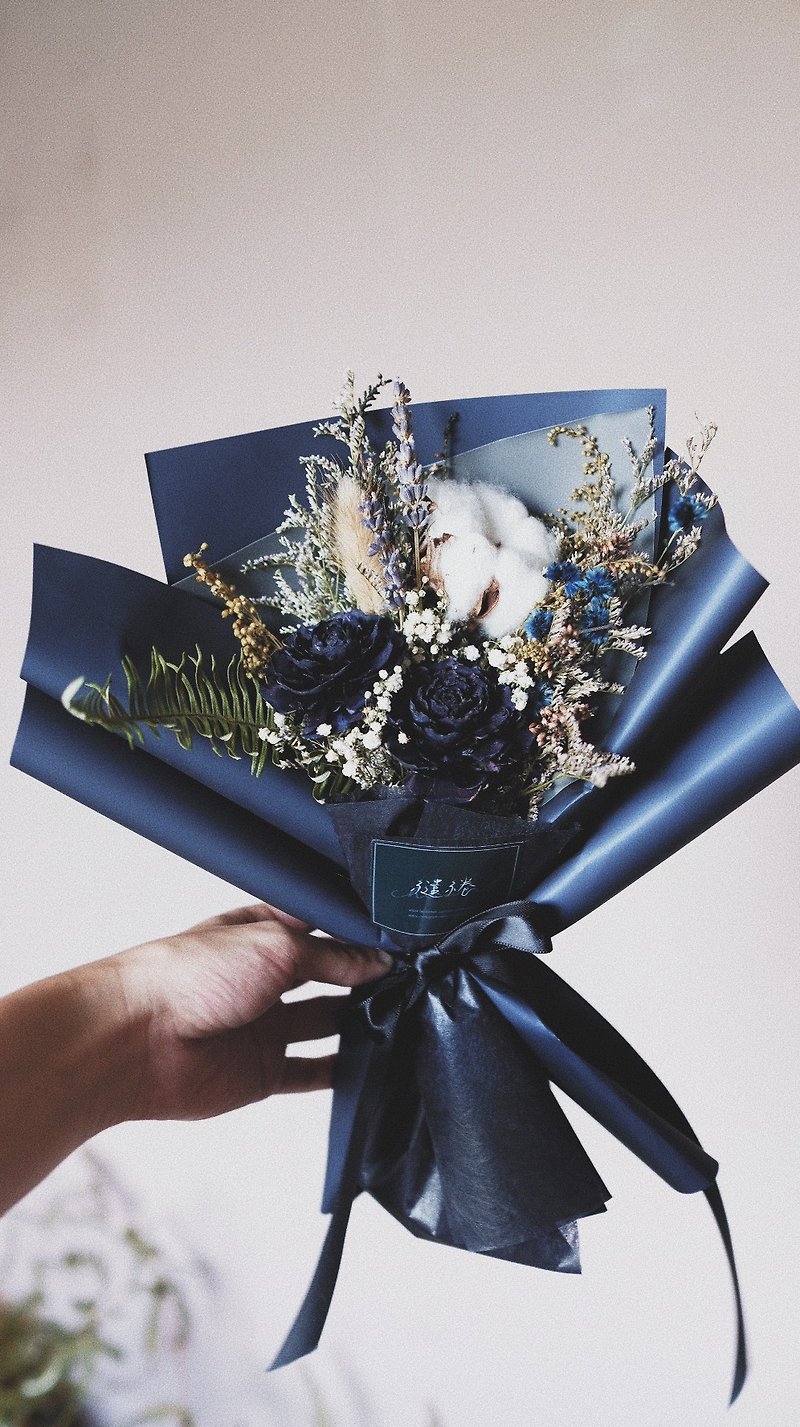 :: Jazz singer:: Dry bouquet flower ceremony Valentine's Day graduation gift - Dried Flowers & Bouquets - Plants & Flowers Blue