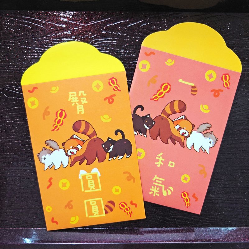 【利是封】小熊貓博物館團圓和氣利是封 / 紅包袋 (一組4入) - 紅包袋/春聯 - 紙 紅色
