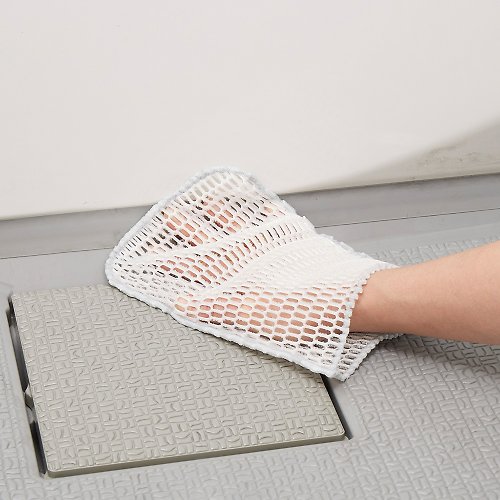 日本神樣 日本神樣 日製免洗劑浴室專用快乾無死角清潔網狀手套刷-2入