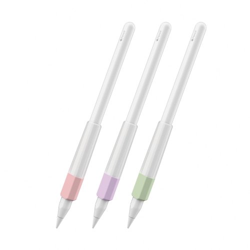 AHAStyle 官方品牌店 Apple Pencil 1&2代 提升手感 矽膠雙色防滑握筆套(可磁吸充電款)