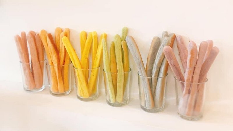 Rustic Breadsticks (12 Bars) | Colorful Magic Wands | Activity Snacks - Bread - Fresh Ingredients 