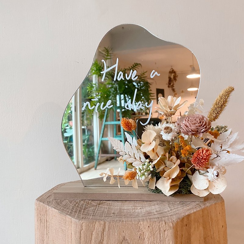 Eternal Flower Mirror Flower Ceremony Opening Flower Ceremony Birthday Flower Ceremony Valentine's Day Gift - Dried Flowers & Bouquets - Plants & Flowers Pink