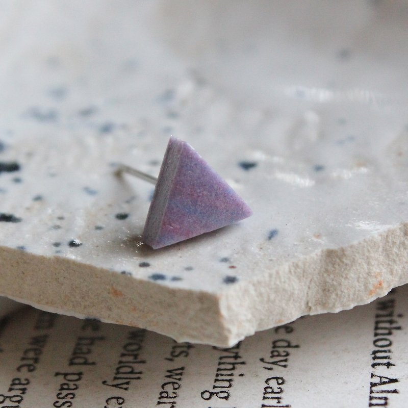 Triangle Earrings ▽ 701 / Purple Haze ▽ Single Stud - Earrings & Clip-ons - Clay Purple