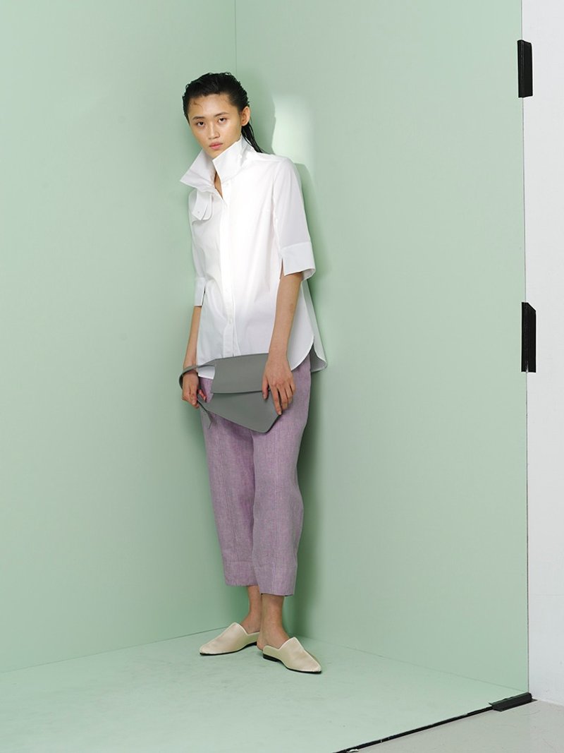 UUIN_Coffee purple long wide pants - กางเกงขายาว - ผ้าฝ้าย/ผ้าลินิน สีม่วง