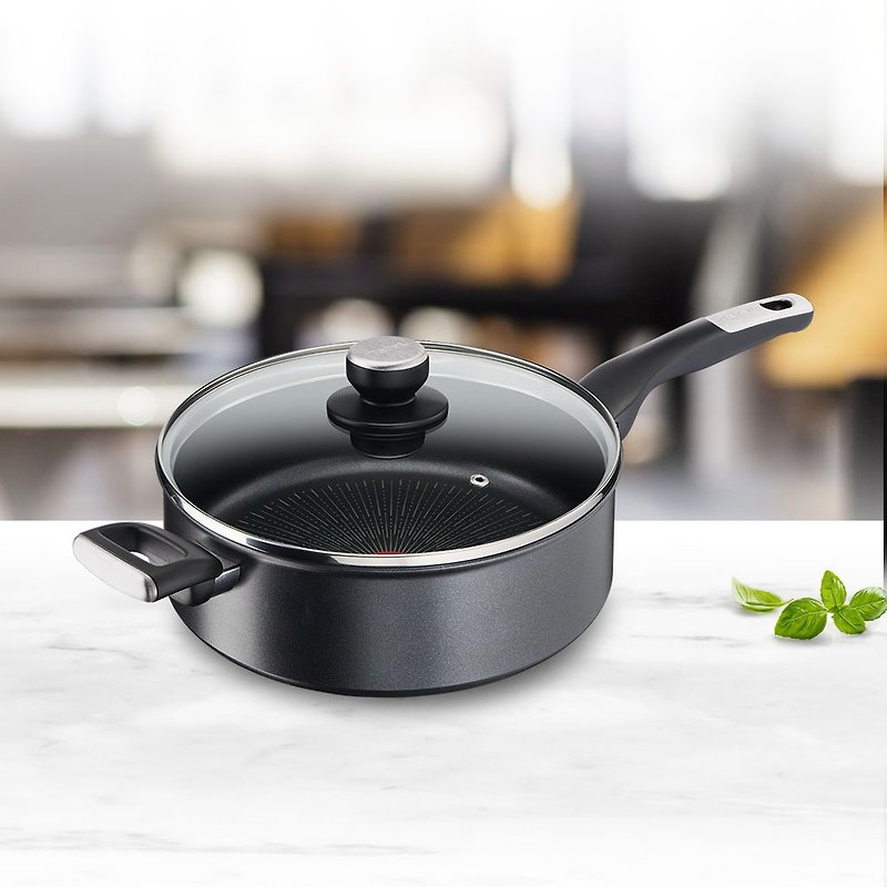 Tefal 26CM non-stick deep frying pan/-covered (for induction cooker) - Pots & Pans - Aluminum Alloy Black