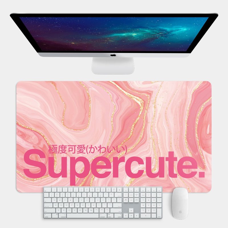 Supercute極度可愛 大尺寸 滑鼠墊 餐墊 辦公桌墊 PS046 - 滑鼠墊 - 橡膠 粉紅色