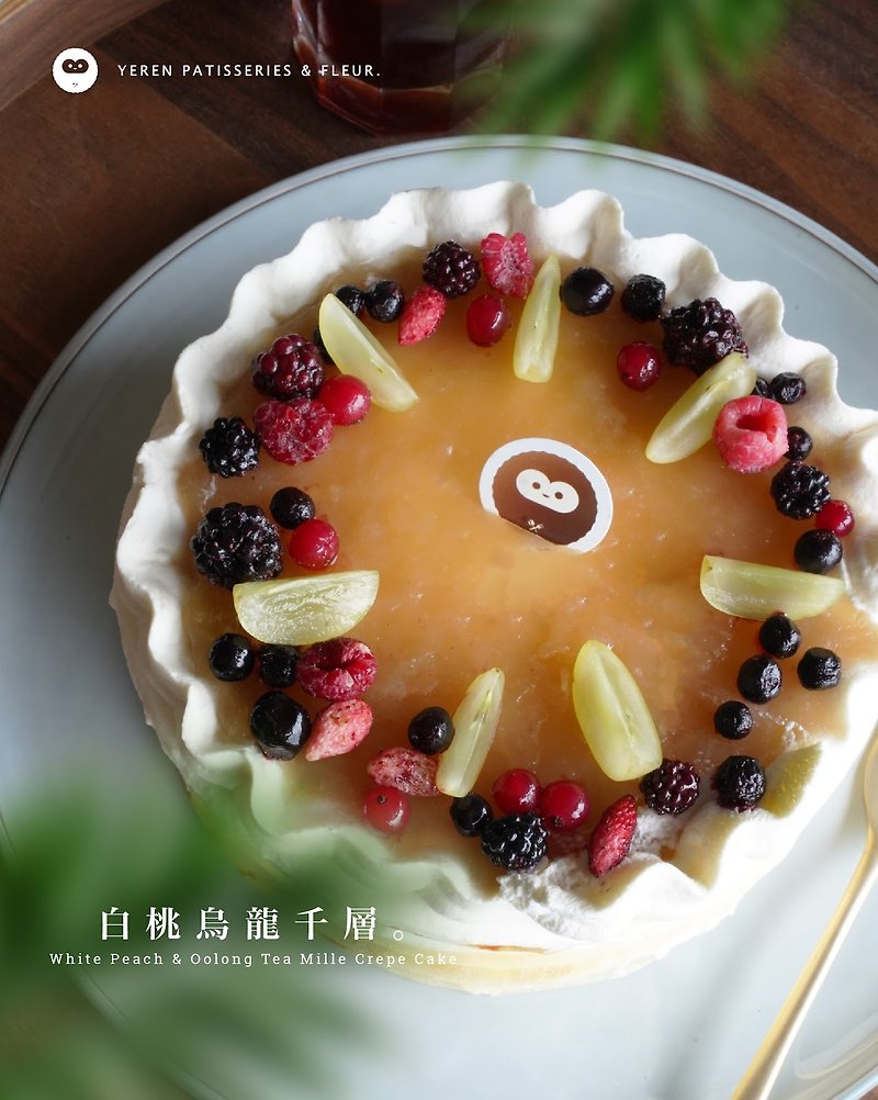 [Mother's Day Cake Best Seller] White Peach Oolong Mille Crepe 6-Inch Home Delivery - Cake & Desserts - Fresh Ingredients 