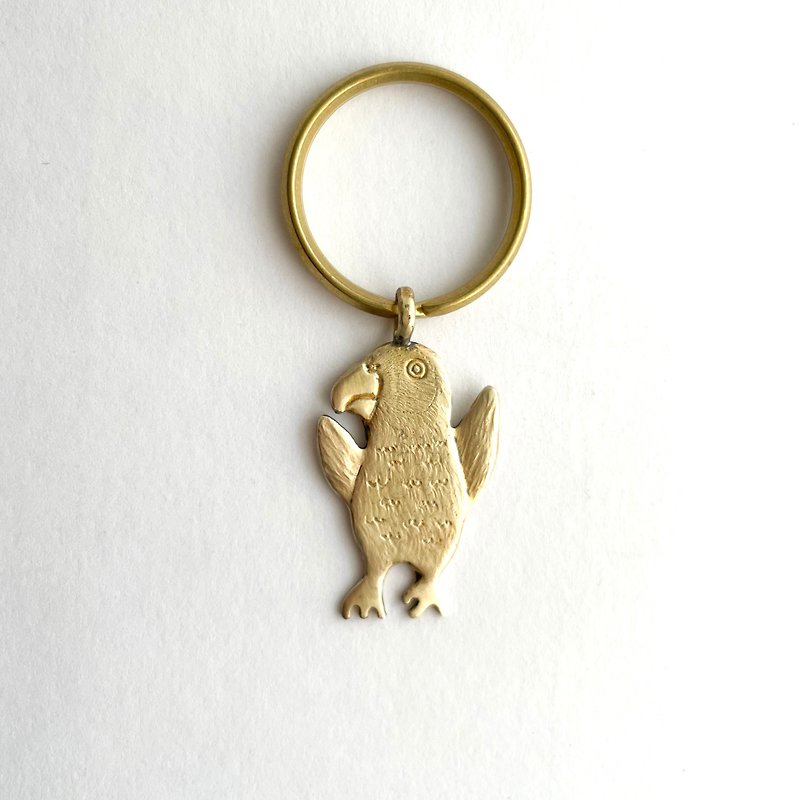 Gray Parrot Key Ring Brass - Keychains - Copper & Brass Gold