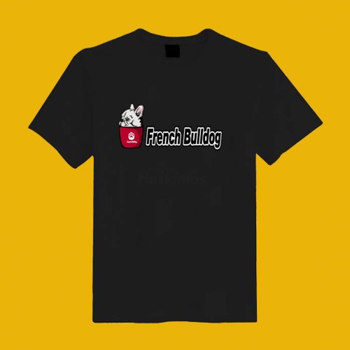 CHIC SHOP 插畫設計館 法鬥 薯條 狗 插畫 黑 短T 衣服 T恤 情侶裝 童裝 母子裝