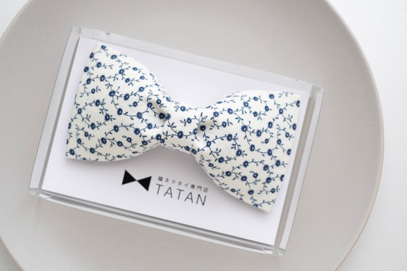 TATAN simple flower lover bow tie - Ties & Tie Clips - Cotton & Hemp White