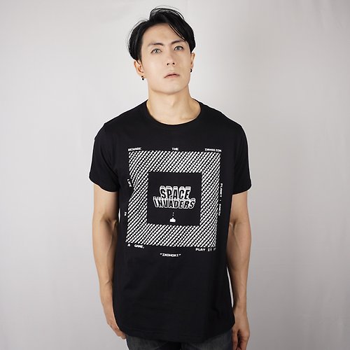IXOHOXI Flagship Store T-Shirt with Space Invaders graphic Cotton 100% (IA-110)