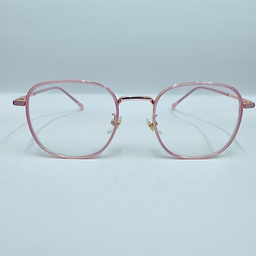 EGlasses。眼鏡物語 站內最高等級UV420濾藍光0度眼鏡│合金可愛方圓款鏡框粉紫色