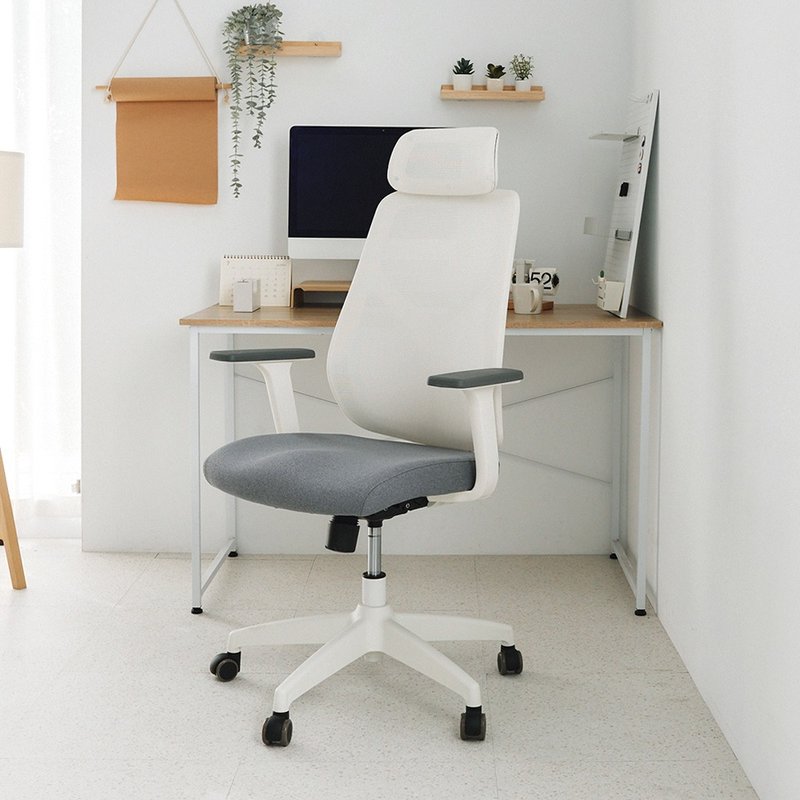 Korea Komfy high back breathable computer chair - เก้าอี้โซฟา - วัสดุอื่นๆ ขาว