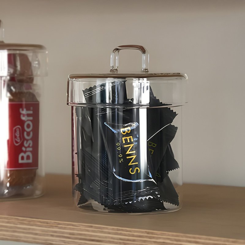日本霜山 多用途耐熱玻璃儲物罐(附蓋)-430ml-3入 - 其他 - 玻璃 透明