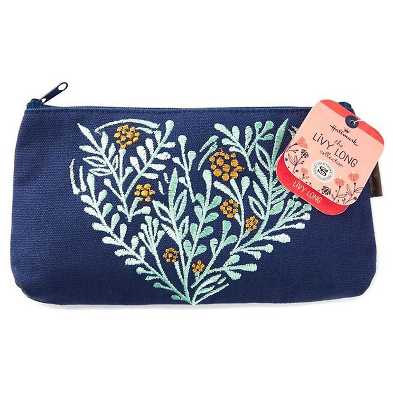 Embroidery Flower Cloth Clutch Handbag[Hallmark-Livy Long Series Designer Tote] - Clutch Bags - Other Materials Blue