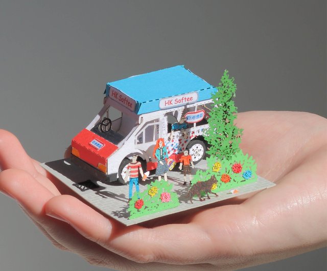 Mister Softee Fingerart Paper Art Model With Plastic Box Hk 643 Shop Fingerart Items For Display Pinkoi