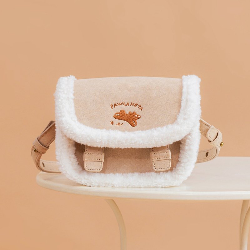 【Pawlaneta】SO:L Jumping Dog Flap Suede Bag - Messenger Bags & Sling Bags - Cotton & Hemp 