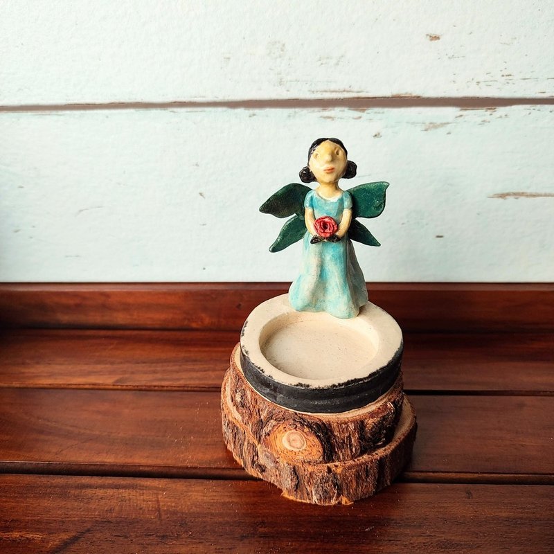 Handmade pottery-meditation pottery-elf candlestick - เทียน/เชิงเทียน - ดินเผา 