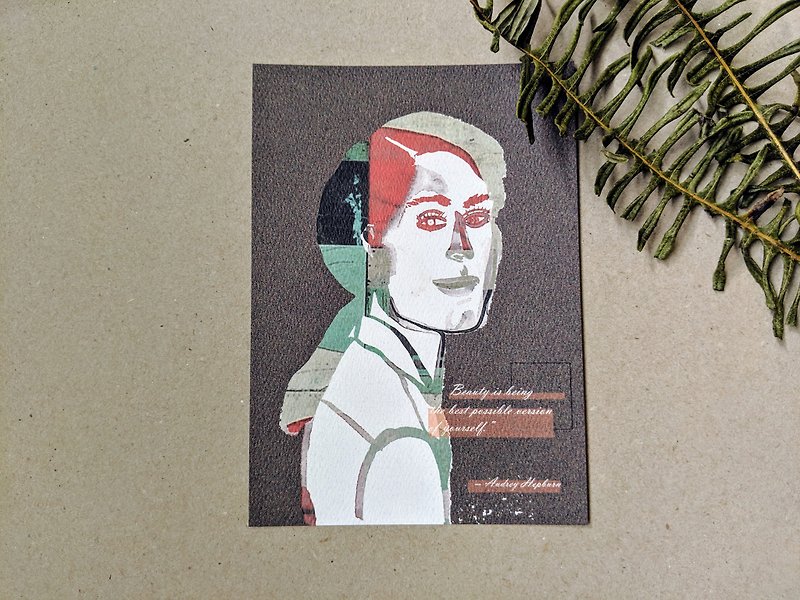 オードリー・ヘプバーンの名言/美しい女性シリーズのポストカード