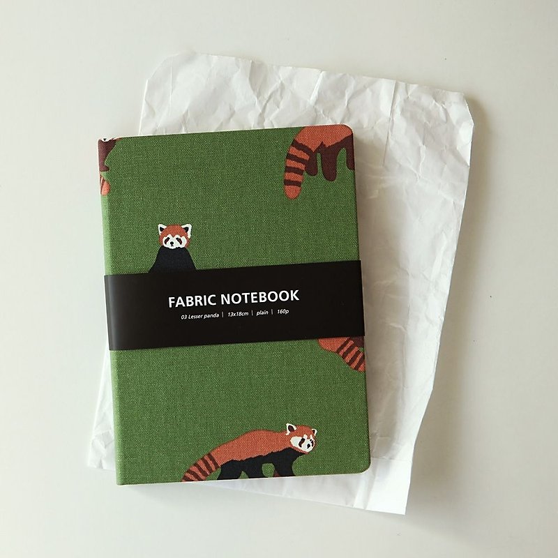 カバーブランクのノートブック-03レッサーパンダ、E2D28574に取り付けた布の質感Dailylike- - ノート・手帳 - 紙 グリーン