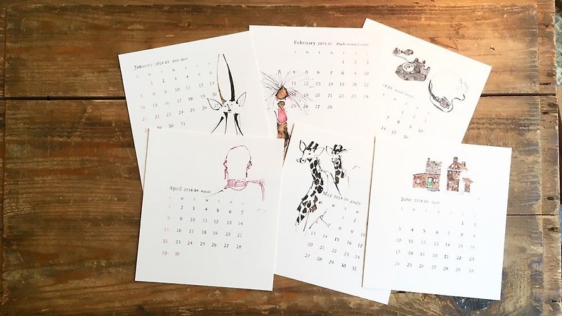 Desk Calendar 2018（紙のみ） - カレンダー - 紙 ホワイト
